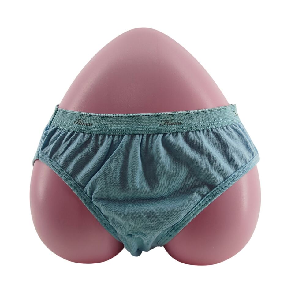 Hanes No Ride Up Bikini Cotton Panty Baby Blue Womens 5 Small